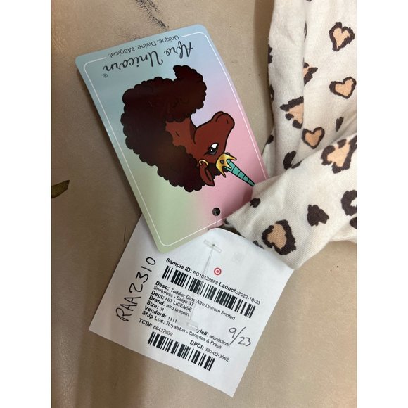 Toddler Girls' Afro Unicorn Printed Shirtdress Beige 3T - Picture 5 of 8